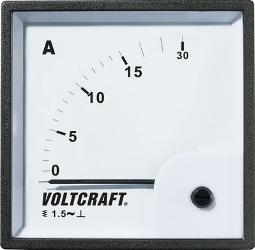 Voltcraft AM-72X72/15A Analog-Einbaumessgerät mit 15A Dreheisen in Weiß - Bild 2
