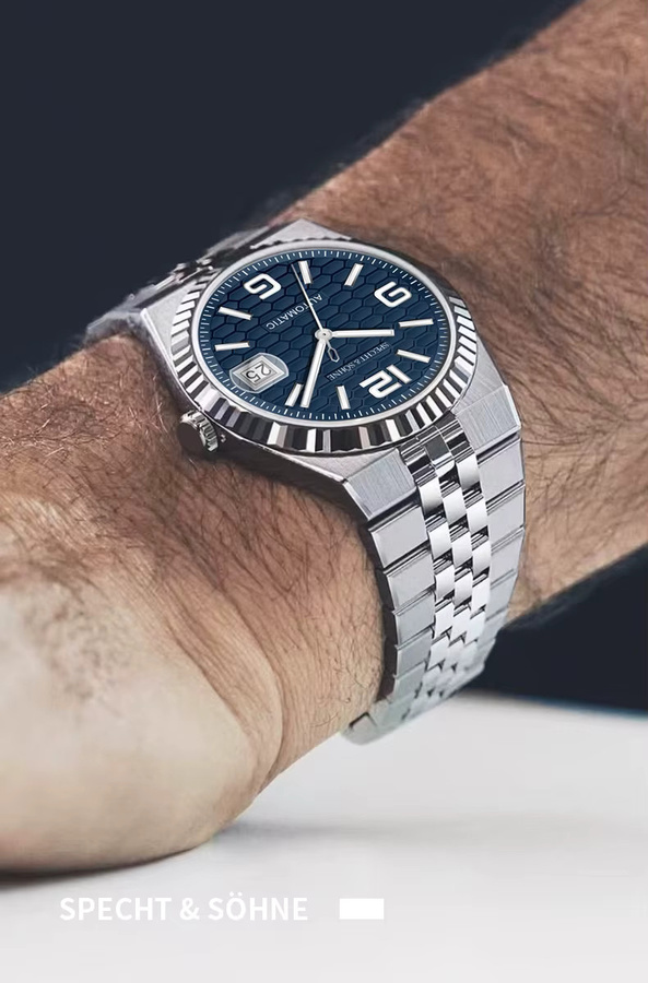 Specht & Söhne Armbanduhr Automatik, Edelstahl, Blau, Saphirglas, Herren - Bild 4