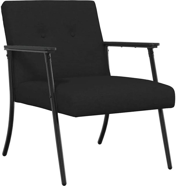 vidaXL Sessel in Schwarz aus Samtstoff mit Armlehnen, B/T/H: 59 x 75 x 78 cm - Bild 1