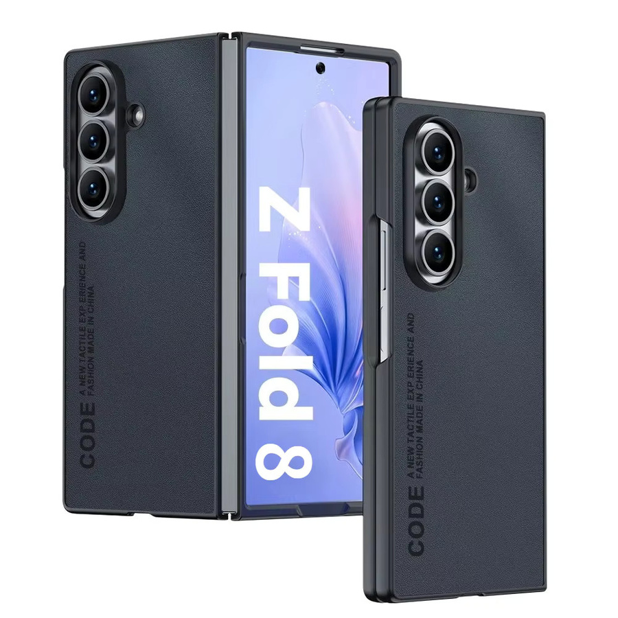 Luxuriöse Business-Handyhülle aus Glattleder für Samsung Galaxy Z Fold 8 7 6 5 4 in Schwarz oder Blau - Bild 2
