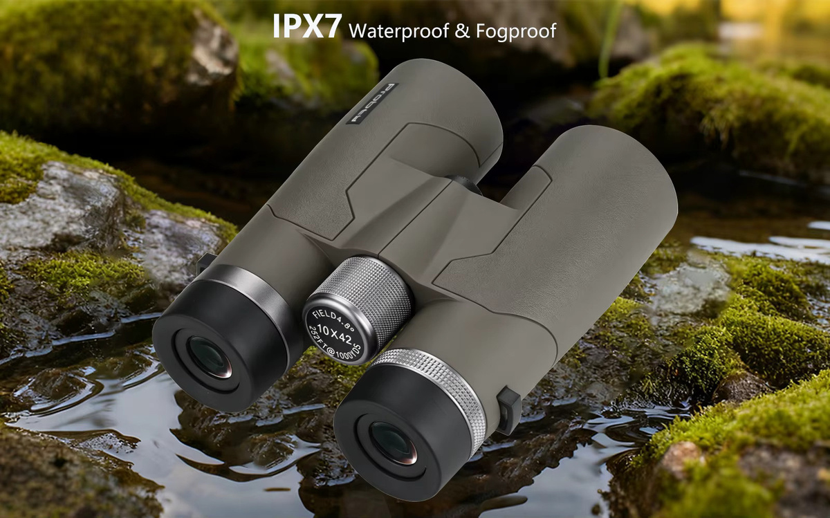 Probty Fernglas 10x42 in Grau mit HD-Teleskop und BAK4-Prisma für die Vogelbeobachtung und Jagd - Bild 2