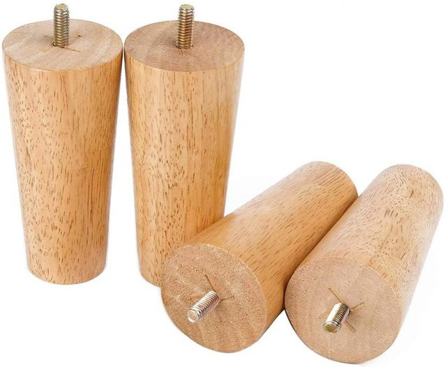 Binchi Outdoor Equipment Set aus Massivholz für Sofa und Möbel, konisch, Farbe: Braun, Höhe: 12 cm, 4er-Set - Bild 1