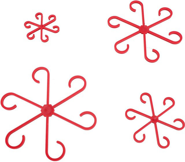 CosyHome Pflanzenstielhalter Set aus Kunststoff, 4 Stück in Rot, wasserdicht und wiederverwendbar als Rebenstützclips - Bild 1