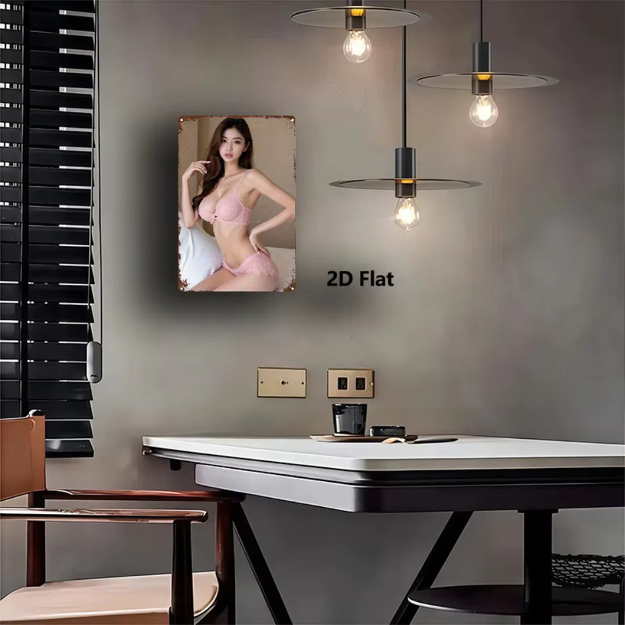 CIFBUY Vintage Metall-Wandschild mit Dessous-Motiv, Retro-Kunstdekoration für Zuhause, Bar oder Café, Breite: 20,32 cm, Höhe: 30,48 cm - Bild 3