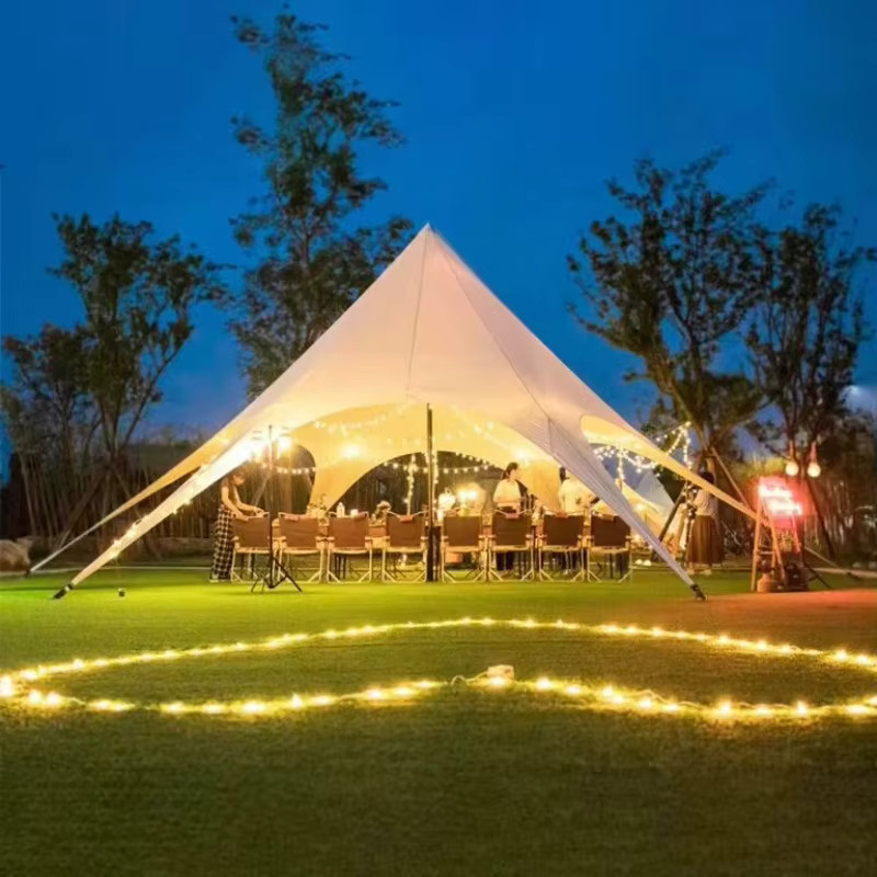 XMSJ Überdachungszelt mit gebogenem Design in Beige für Outdoor, Camping, Party oder Hochzeit - Bild 5