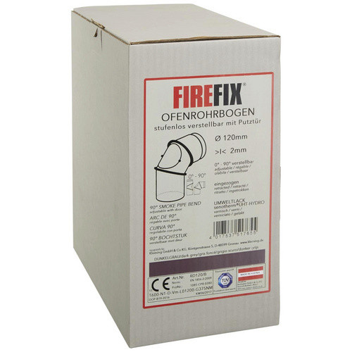 FIREFIX Rohrbogen aus Stahl in Grau, Durchmesser: 12 cm, Länge: 45 cm - Bild 2