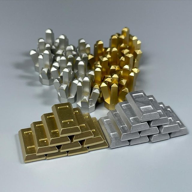 Yiran toy Stadt Tresor Münze Diamant Gold Silber Geld Set, Bausteine Zubehör, ab 6 Jahren - Bild 1