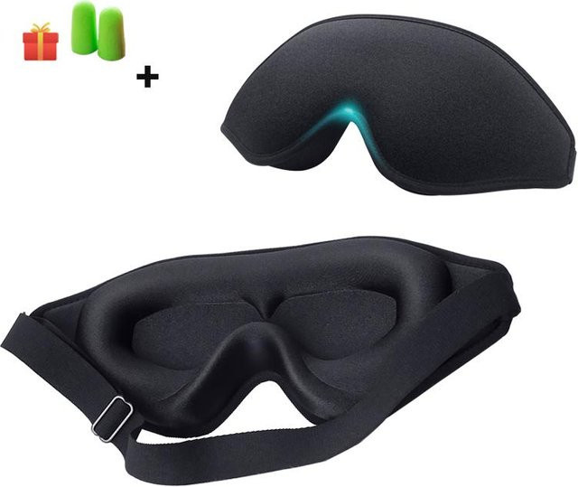Jinmeige 3D Schlafmaske aus Memory-Schaum, Schwarz, Unisex - Bild 1
