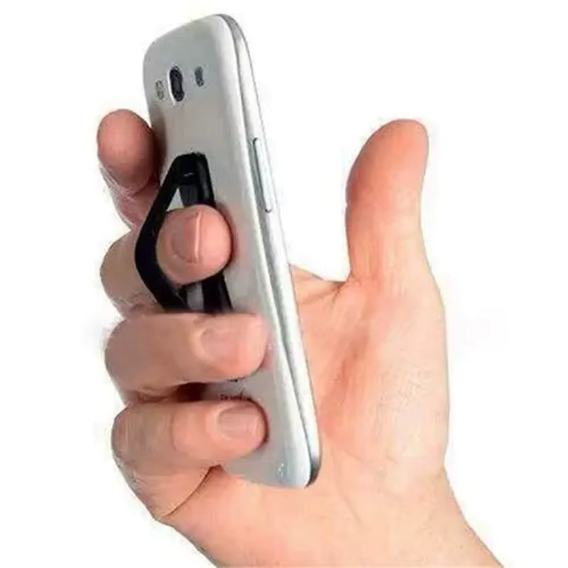 VIKEFON Selbstklebender Fingerring-Telefonhalter in Schwarz, tragbare Mini-Handyhalterung mit elastischem Seil für iPhone, Samsung und Xiaomi - Bild 2