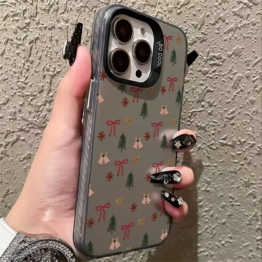 Stoßfeste iPhone Handyhülle mit Schneeflocken und Schleife in Multicolour für Apple iPhone 11 bis iPhone 17 Pro Max - Bild 2