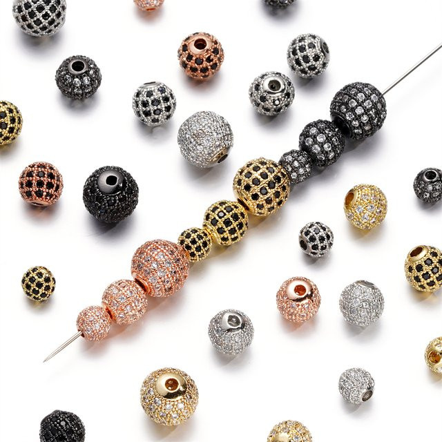 AGCFABS Abstandhalterperlen Messing, Micro Pave Kubikzirkonia, 5 Stück/Set - Bild 1