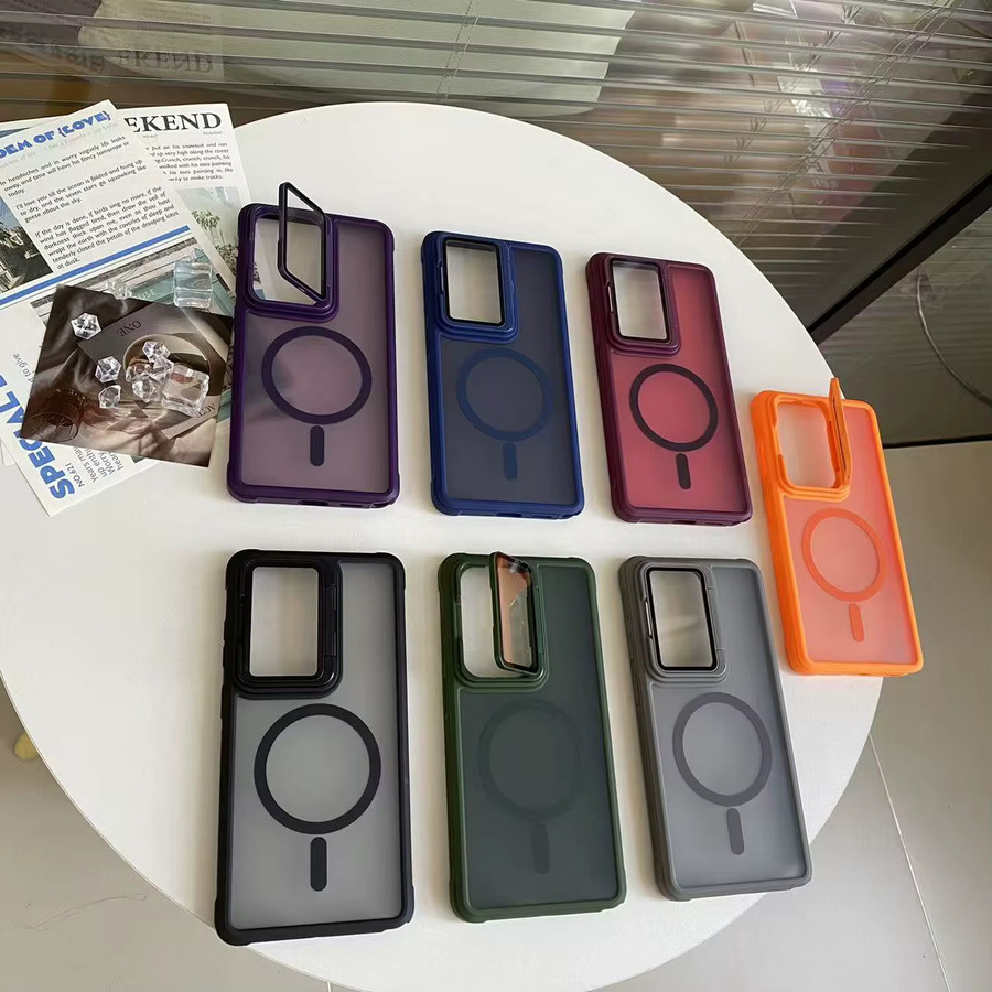 Magnetische Samsung Schutzhülle aus Glas und Metall mit Linsenschutz und MagSafe Kompatibilität in Grau für S26 S25 S24 S23 Ultra Plus FE - Bild 4
