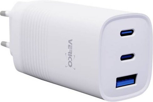 Verico Mojo 65W GaN Ladegerät mit 3 USB-Anschlüssen (1x USB-A, 2x USB-C) in Weiß - Bild 1