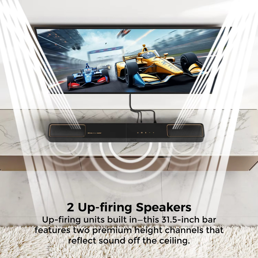 ULTIMEA 460W 5.1.2-Kanal Soundbar mit Dolby Atmos Heimkinosystem in Schwarz mit 2 Surround-Lautsprechern und App-Steuerung - Bild 4
