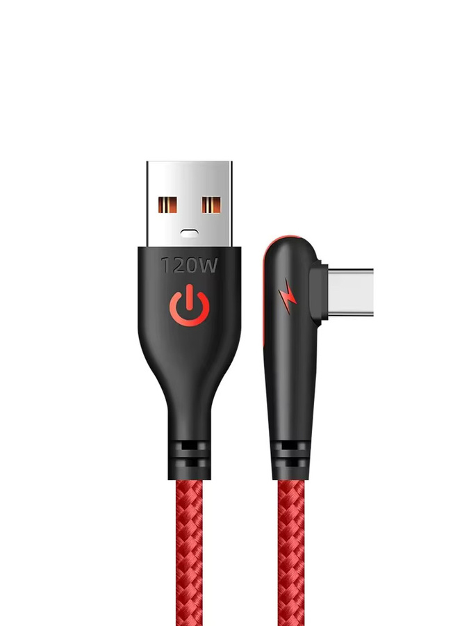 NNBILI USB zu Typ-C Kabel mit 90 Grad Winkel, 120 W Schnellladekabel für Huawei, Xiaomi und Samsung, Schwarz - Bild 6