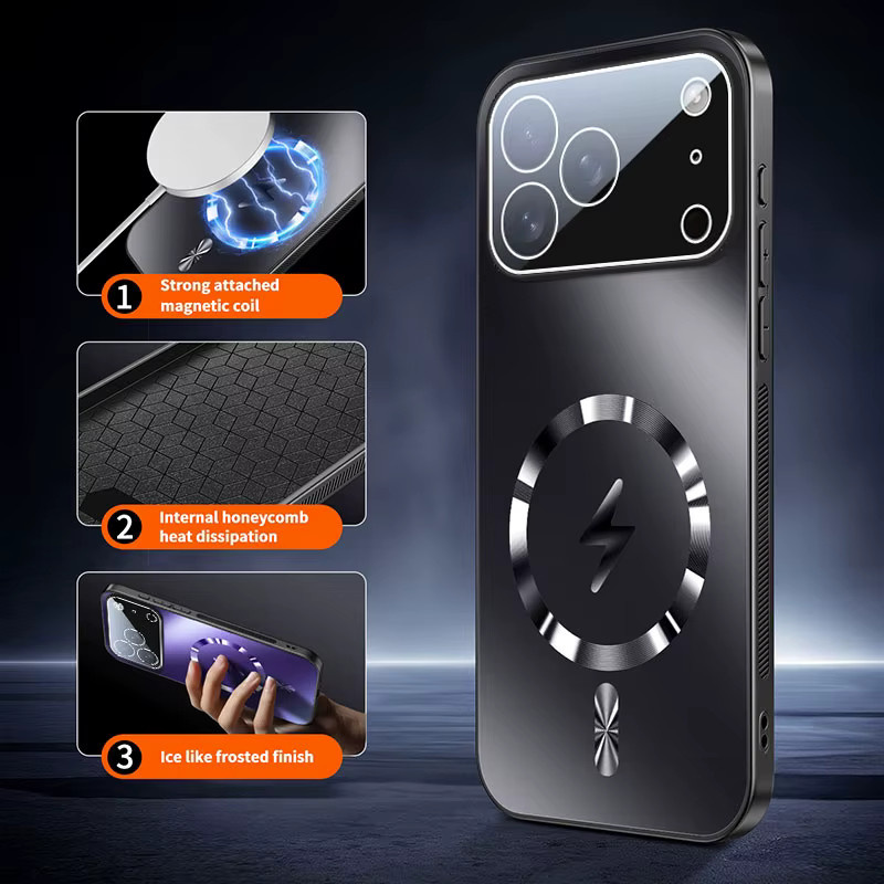 Luxus AG MagSafe Schutzhülle für iPhone 17 Pro Max, 15, 14 mit mattem Objektivglas und Anti-Drop Schutz in Weiß - Bild 4