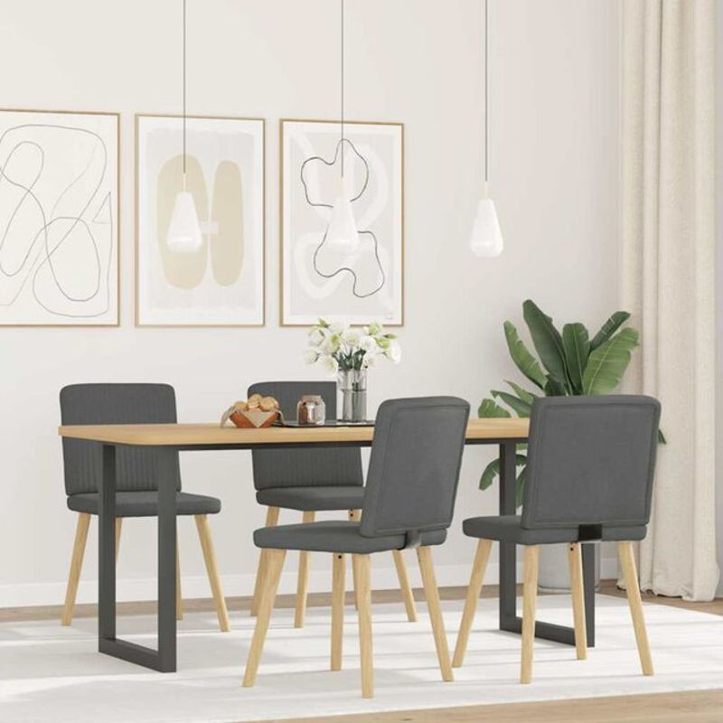 Set aus 4 modernen Esszimmerstühlen von vidaxl in Anthrazit und Grau aus Stoff - Bild 1