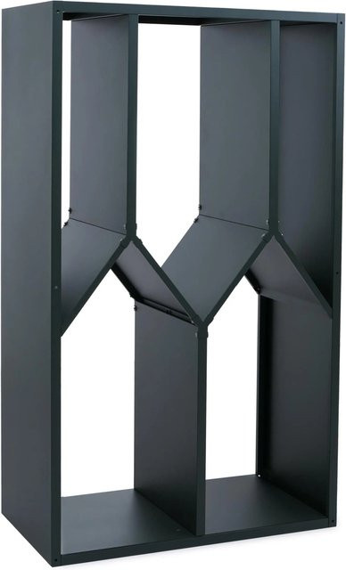 MCW Brennholzlager P76 Holzregal aus Metall in Grün B/T/H: 160 x 95 x 50 cm - Bild 2
