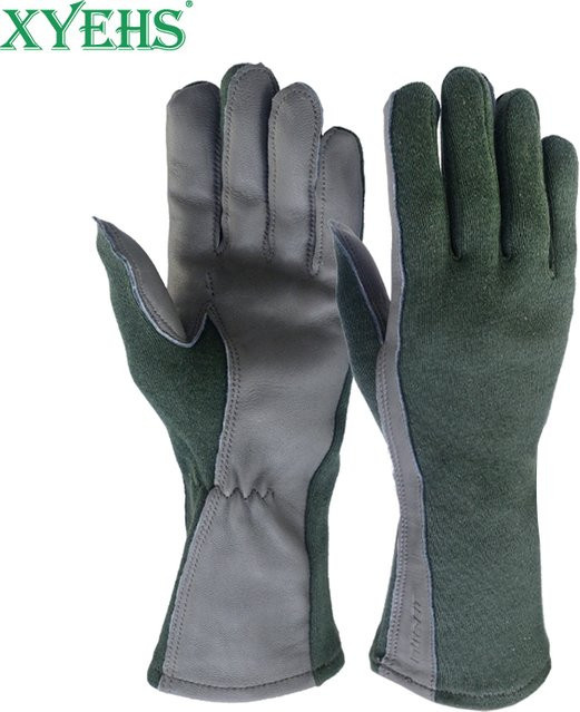 XYEHS Feuerfeste Aramid-Arbeitshandschuhe mit Lederbündchen für Militär- und Pilotenuniformen - Bild 1