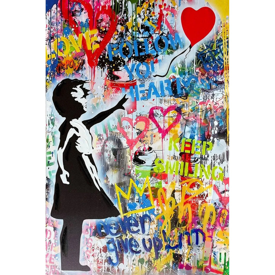 Art Universe Leinwandbild Love In The Air Abstract Typography Multicolor, B: 45 cm, H: 30 cm - Bild 2