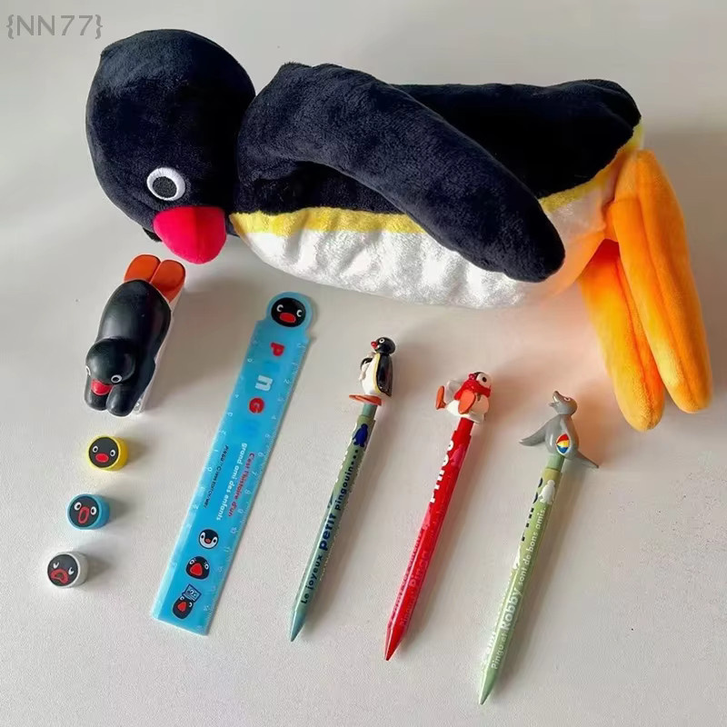 Pinguin Plüsch Federmäppchen im Cartoon-Design als großes Schreibwaren Etui für Studenten - Bild 2