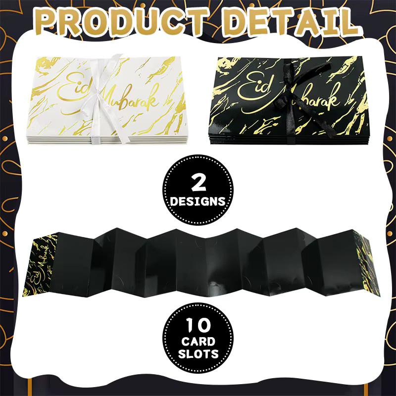 4er-Pack Eid Mubarak Geldhalter und Ramadan Mubarak Partyzubehör mit 10 Fächern in Multicolor - Bild 4