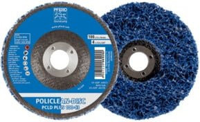 PFERD TOOLS POLICLEAN PLUS PCLD Reinigungsvlies für Winkelschleifer, Blau, Durchmesser: 100 mm, Breite: 13 mm, Bohrung: 16 mm - Bild 2