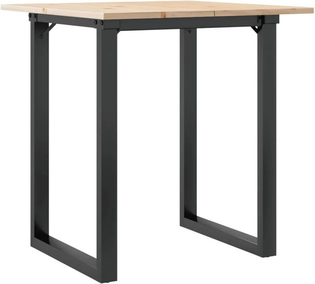 vidaXL Esstisch mit O-Gestell aus Massivholz Kiefer und Gusseisen in Braun, B/T/H: 60 x 60 x 75 cm - Bild 1