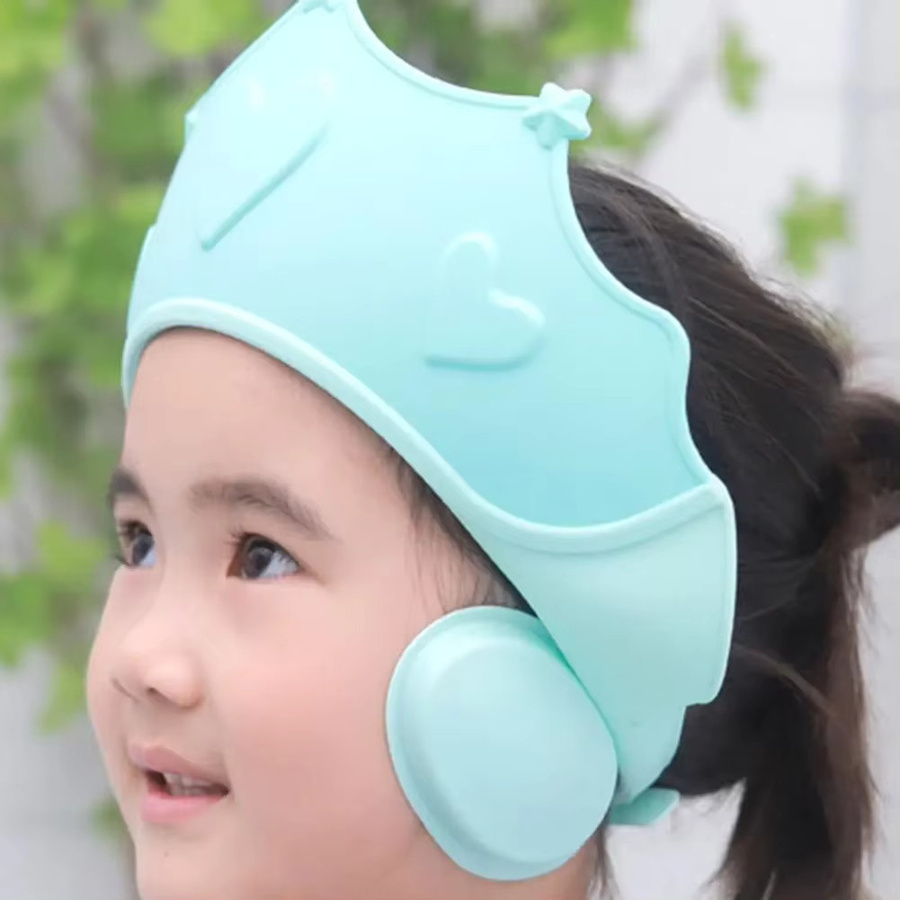Verstellbare Baby Duschhaube mit Gehörschutz für Kinder in Blau - Bild 2