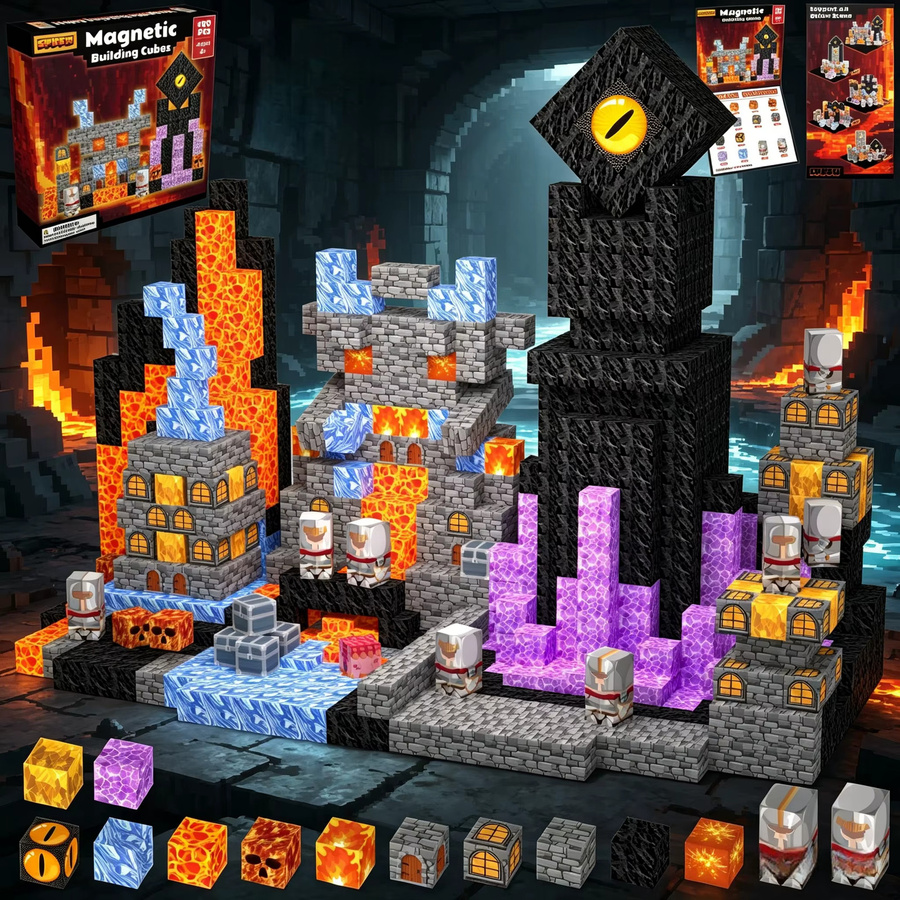 FUNXINEE Magma-Dungeon, Magnetische Bausteine, Fantasy, ab 3 Jahre - Bild 5