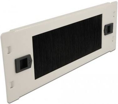 Delock 66619 Netzwerkschrank-Bürstenleiste 10 Zoll in Schwarz und Grau - Bild 1