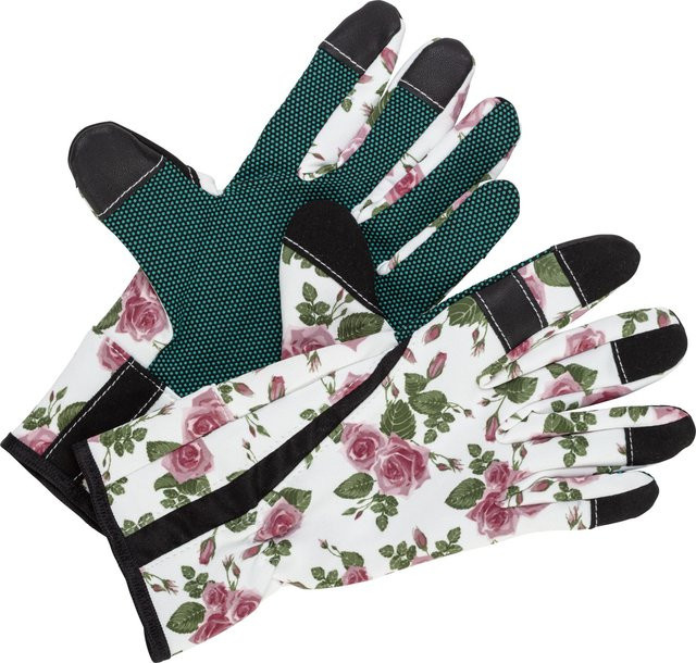 Gartenhandschuh Benoppung mit Blumenmuster in Grün und Multicolour, Größe 8 - Bild 1