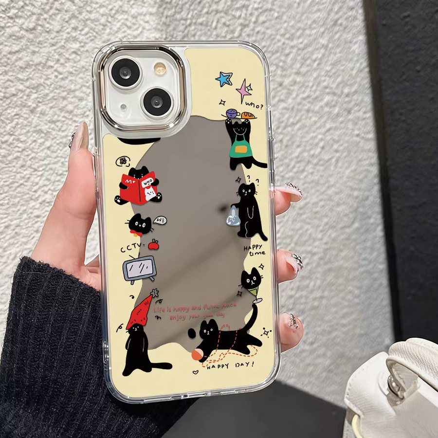 Luxus Katze Make-up Spiegel Handyhülle für Apple iPhone 17 Pro Max, 16, 15, 14, 13, 12 und Air - Bild 2