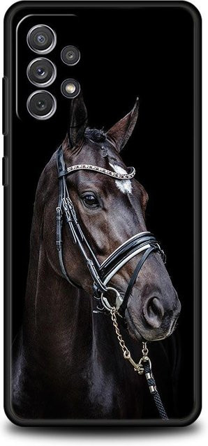 Handyhülle mit Laufendes Pferd Motiv für Samsung Galaxy A55 A53 A51 A35 A33 5G A31 A25 A23 A21s A15 A13 A73 A71 A05s A03s S8 S9 in Schwarz - Bild 1