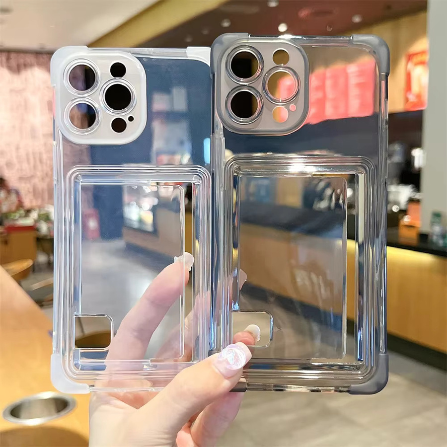 Loobival Kartenhalter Schutzhülle für iPhone 15 14 16 17 13 12 11 Pro Max, Transparente Brieftasche mit Airbag Stoßfestem Schutz - Bild 2