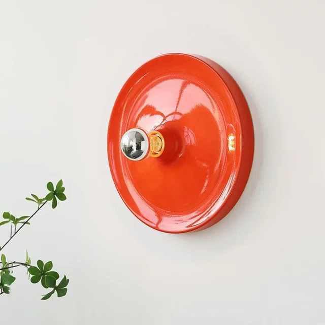 ZIMULONG Bauhaus UFO Wandleuchte aus Metall in Orange, Retro Design für Wohnzimmer, Flur oder Schlafzimmer, Höhe: 35,0 cm, Breite: 35,0 cm - Bild 1