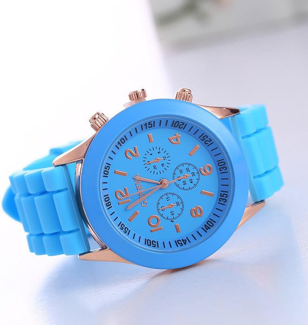 Aloisia Armbanduhr, Silikon, Quarz, himmelblau, Damen - Bild 1