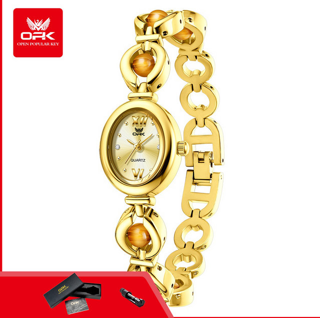OPK Armbanduhr Quarz, Edelstahl, Weiß, Bicolor, Damen - Bild 1