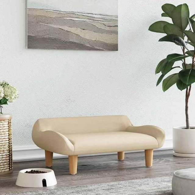 Exklusives Hundebett Haus von Prolenta bv in Beige mit Massivholzrahmen und dickem Schaumstoff, B/T/H: 70 x 40 x 24 cm - Bild 1