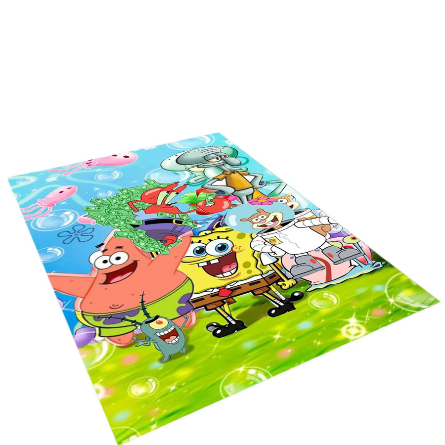 MINISO SpongeBob und Patrick Star 3D Cartoon Teppich, rutschfeste Bodenmatte für Kinderzimmer, Schlafzimmer und Wohnzimmer, mehrfarbig, B/T: 60 x 40 cm - Bild 2