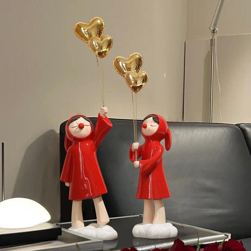 Kreative Ballonmädchen Tischdekoration für Wohnzimmer und Büro, Höhe: 41,0 cm - Bild 4