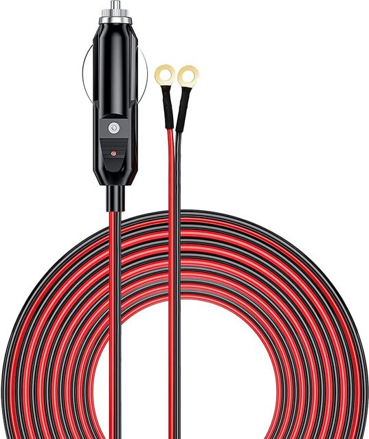 Hochleistungs-Zigarettenanzünder-Stecker 14AWG mit 3 Meter Kabel für 12V und 24V in Schwarz - Bild 1