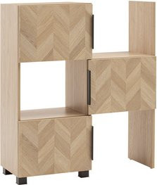 Schildmeyer Schiebe-Regal Piazza in Eiche Nachbildung mit Fischgräten Dekor, Braun, B/H/T: 78 x 101,6 x 34,7 cm - Bild 1