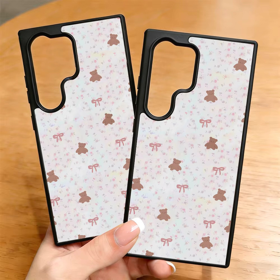 Handyhülle mit Bären-Schleifenmuster für Samsung Galaxy A16 A56 5G A17 A55 A54 A36 A07 A06 S26 S25 Ultra S24 FE S23 inklusive Lanyard in Multicolour - Bild 4