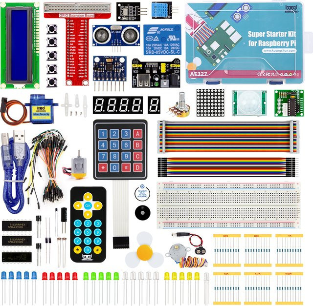 KUONGSHUN Raspberry Pi Super Starter Kit DIY Kit für Raspberry Pi Modell 5 4 3B+ 3B 3A+ 2B 1B+ 1A+ Zero W+ in Multicolour - Bild 1