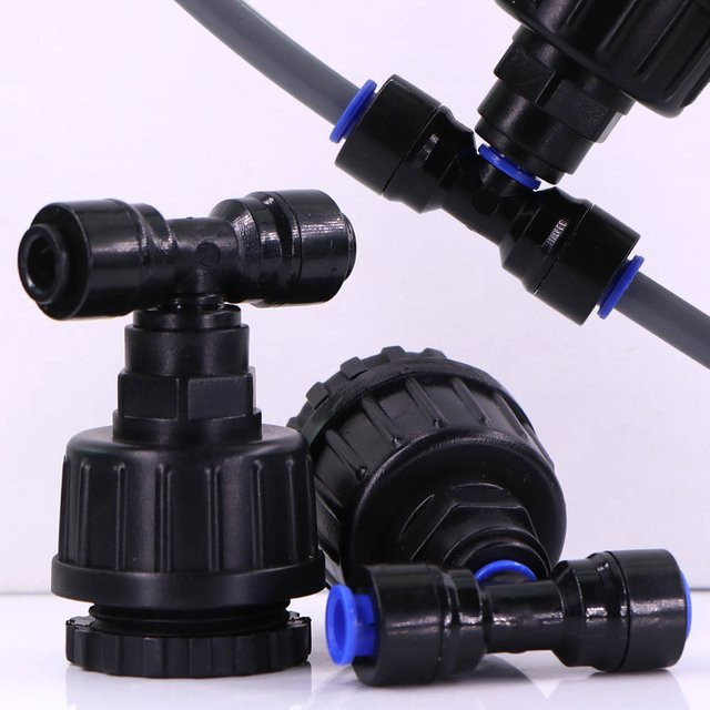 MUCIAKIE 3er Set Garten Wasserhahn Adapter Slip Lock zur Konvertierung von 1/2 Zoll auf 1/4 Zoll bzw. 6mm PE Schlauch für Nebel- und Bewässerungssysteme, Schwarz - Bild 1