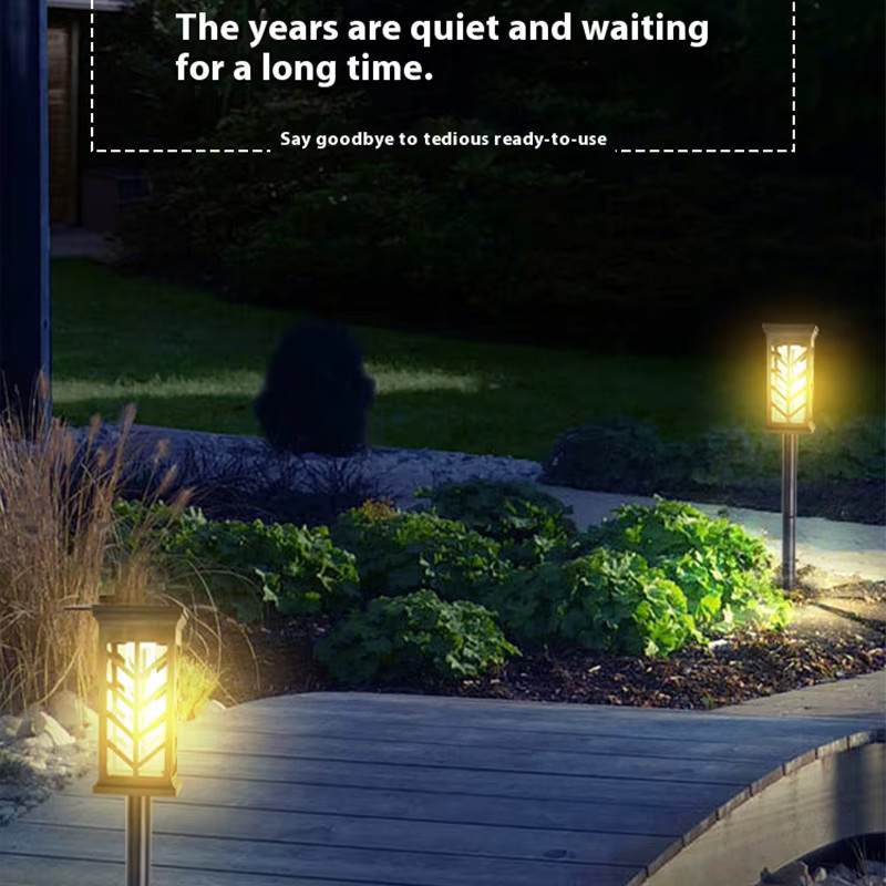 ESMARTER LED Solar Gartenleuchte für Wege und Auffahrten, Wasserdichte Solar-Pfadlampe in Schwarz mit warmweißem Licht - Bild 6