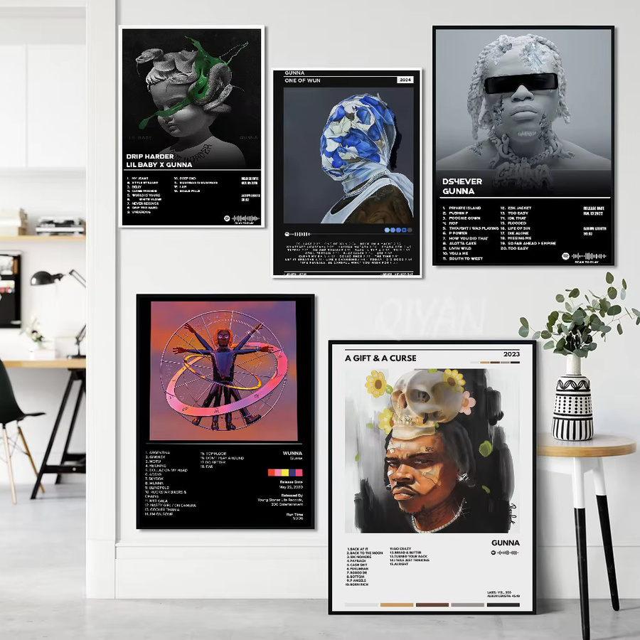 Wasserfester selbstklebender Wandaufkleber Gunna Hip-Hop Rapper Musikplakat in Mehrfarbig für moderne Zimmerdekoration - Bild 2