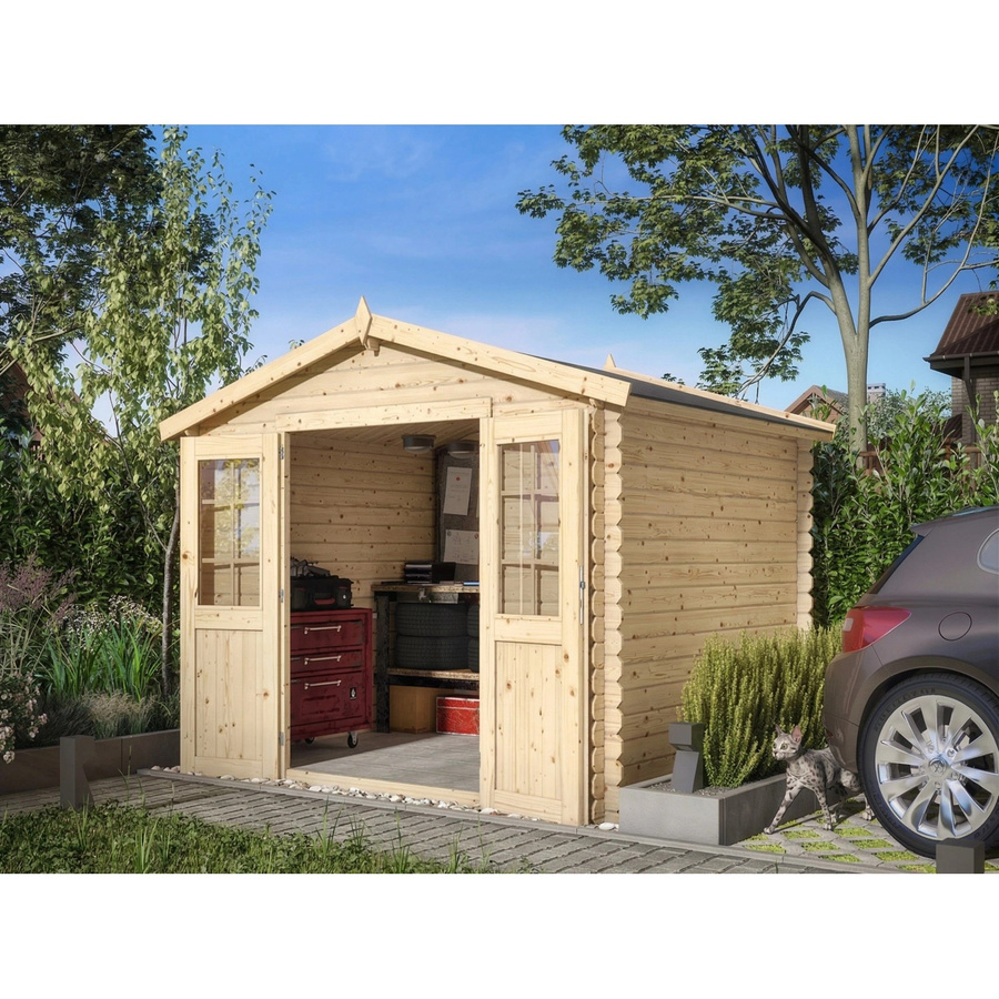 Woodtex Gartenhaus Blockbohlenhaus CA2874 in Braun, B/T/H: 280 x 230 x 225 cm, 28 mm Bohlenstärke - Bild 2