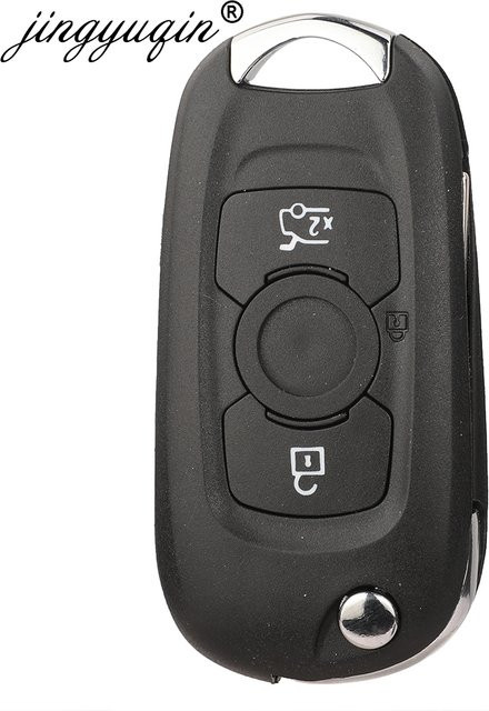Jingyuqin Auto Schlüssel Gehäuse mit 3 Tasten und Flip-Funktion für Opel Astra K, Vauxhall und Buick Verano GT Excelle in Schwarz - Bild 1